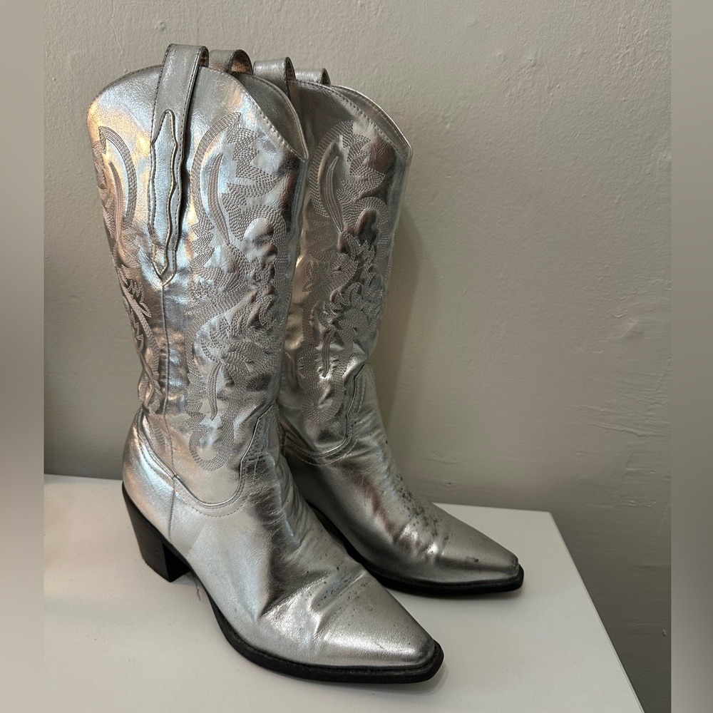 Billini Silver Heeled Cowboy Boots